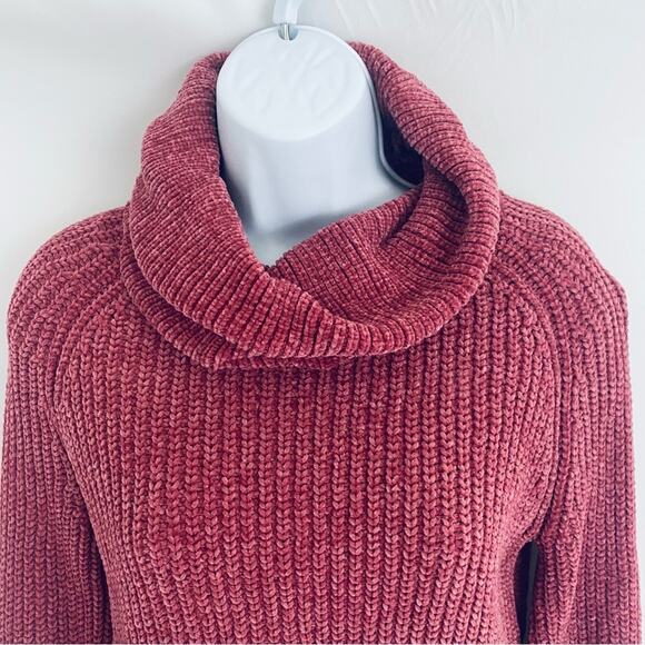 Blush & Bloom Chenille Cowl Neck Sweater Size Small - Picture 2 of 9
